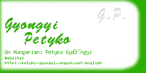 gyongyi petyko business card